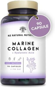 Collagene con Acido Ialuronico Marino. PEPTAN. Idrolizzato, con Magnesio Vitamina C. Per Pelle Articolazioni e ossa. Elevata Concentrazione. 90 Capsule